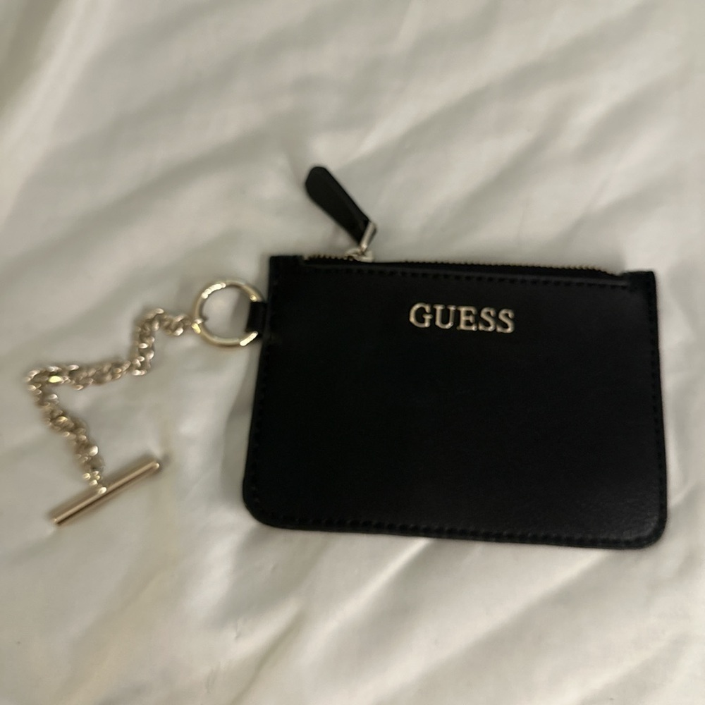 Guess Black Key Card Holder with Gold Chain